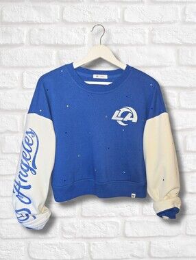 Los Angeles Rams Crop Sweatshirt W/Rhinestones